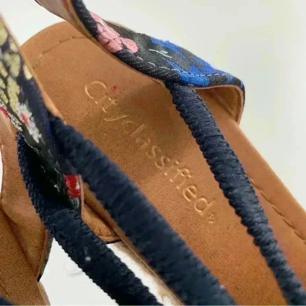 City classified womens espadrilles size 6 multicolored canvas floral wedges